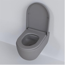 Унитаз Ambassador Abner 103T20301R 54,5х36, Подвесной, Безободковый, Округлая, Матовый серый, Сантехнический фарфор