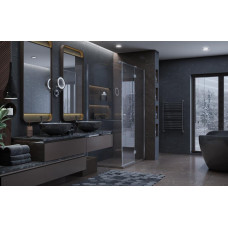 Душевое ограждение Ambassador Diamond 12011104R 120х80, Безободковый, Хром, Распашные, Стекло прозрачное, Прямоугольная, Закаленное стекло