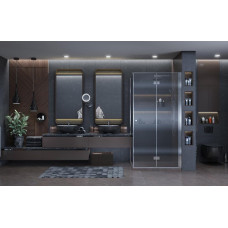 Душевое ограждение Ambassador Diamond 12011105R 90х90, Безободковый, Хром, Распашные-складные, Стекло прозрачное, Квадратная, Закаленное стекло