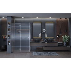 Душевое ограждение Ambassador Diamond 12011107L 120х80, Хром, Распашные-складные, Стекло прозрачное, Прямоугольная, Закаленное стекло