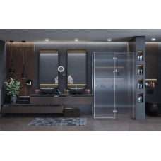 Душевое ограждение Ambassador Diamond 12011108R 120х90, Безободковый, Хром, Распашные-складные, Стекло прозрачное, Прямоугольная, Закаленное стекло
