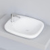 Раковина Ambassador Diamond 126T20001 54х45, Накладная, Прямоугольная, Глянцевый белый, Сантехнический фарфор Раковина Ambassador Diamond 126T20001 54х45, Накладная, Прямоугольная, Глянцевый белый, Сантехнический фарфор