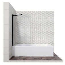 Шторка для ванны Ambassador Bath Screens 16041206 70х140, Черный, Неподвижная панель, Стекло прозрачное, Закаленное стекло