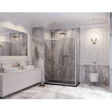 Душевое ограждение Ambassador Forsa 17021122AX-80AX 160х80, Хром, Раздвижные, Стекло прозрачное, Прямоугольная, Закаленное стекло