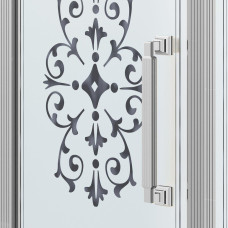 Душевое ограждение Ambassador Royal 18015110-L 120х80, Хром, Распашные, Стекло прозрачный с рисунком, Прямоугольная, Закаленное стекло