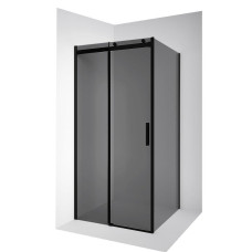 Душевое ограждение Ambassador Benefit 19022201HBB-110HBB 120х110, Черный, Раздвижные, Стекло тонированный, Прямоугольная