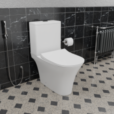 Унитаз CeramaLux 1217A, Напольный, Круглая, Белый глянцевый, Бело-глянцевый, Фаянс
