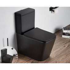 Унитаз CeramaLux Antica 2170AXMB, Напольный, Безободковый, Прямоугольная, Черный матовый, Фаянс
