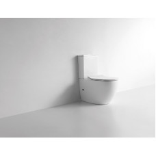 Унитаз CeramaLux 2176, Напольный, Круглая, Белый глянцевый, Бело-глянцевый, Фаянс