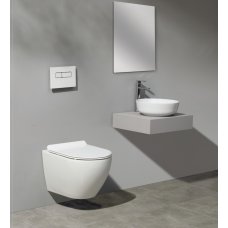 Унитаз CeramaLux 2197, Подвесной, Круглая, Белый глянцевый, Бело-глянцевый, Фаянс
