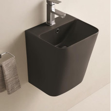 Раковина CeramaLux 500QMB, Подвесной, Прямоугольная, Черный матовый, Фаянс Раковина CeramaLux 500QMB, Подвесной, Прямоугольная, Черный матовый, Фаянс