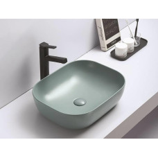 Умывальник CeramaLux 78104MLG-6, Накладная, Прямоугольная, Зеленый, Фаянс