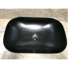 Умывальник CeramaLux 78106MB, Накладная, Прямоугольная, Черный матовый, Фаянс