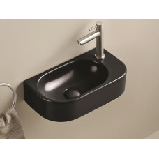 Раковина CeramaLux 78204LB, Подвесной, Прямоугольная, Черный, Фаянс