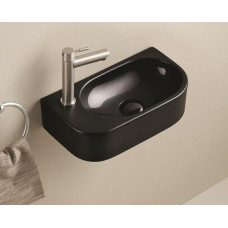 Раковина CeramaLux 78204RB, Подвесной, Прямоугольная, Черный, Фаянс