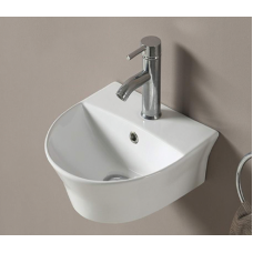 Умывальник CeramaLux 78370C, Подвесной, Четверть круга, Белый, Фаянс