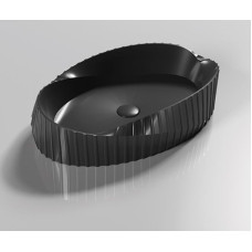 Раковина CeramaLux 78750MB, Накладная, Овальная, Черный матовый, Фаянс