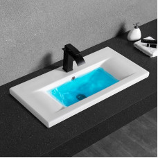 Умывальник CeramaLux 9393-80, Прямоугольная, Белый, Фаянс