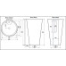 Умывальник CeramaLux B134B, Напольный, Круглая, Белый, Фаянс Умывальник CeramaLux B134B, Напольный, Круглая, Белый, Фаянс