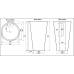 Умывальник CeramaLux B134B, Напольный, Круглая, Белый, Фаянс Умывальник CeramaLux B134B, Напольный, Круглая, Белый, Фаянс