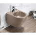 Биде CeramaLux В2342BDMC, Капучино матовый, Подвесной, Круглая, Фаянс