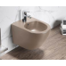 Биде CeramaLux В2342BDMC, Капучино матовый, Подвесной, Круглая, Фаянс