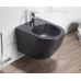 Биде CeramaLux Antica B2342BDMDH, Серый матовый, Подвесной, Круглая, Темно-серый матовый, Фаянс