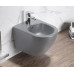Биде CeramaLux Antica В2342BDMH, Серый матовый, Подвесной, Круглая, Светло-серый матовый, Фаянс