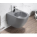 Биде CeramaLux Antica В2342BDMH, Серый матовый, Подвесной, Круглая, Светло-серый матовый, Фаянс