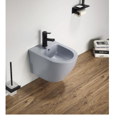 Биде CeramaLux В2342BDMHL, Голубой матовый, Подвесной, Круглая, Фаянс Биде CeramaLux В2342BDMHL, Голубой матовый, Подвесной, Круглая, Фаянс