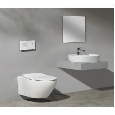 Унитаз CeramaLux CL2101, Подвесной, Круглая, Белый глянцевый, Бело-глянцевый, Фаянс
