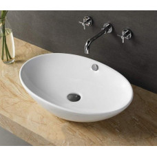 Умывальник CeramaLux D1104, Накладная, Овальная, Белый, Фаянс