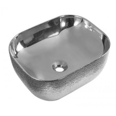 Умывальник CeramaLux D1302H009, Накладная, Прямоугольная, Серый, Фаянс