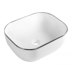 Умывальник CeramaLux D1302H011, Накладная, Прямоугольная, Фаянс