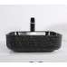 Умывальник CeramaLux D1303H004, Накладная, Прямоугольная, Черный, Фаянс