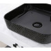 Умывальник CeramaLux D1303H004, Накладная, Прямоугольная, Черный, Фаянс