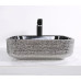 Умывальник CeramaLux D1303H020, Накладная, Прямоугольная, Черный, Фаянс