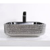 Умывальник CeramaLux D1303H020, Накладная, Прямоугольная, Черный, Фаянс