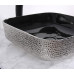 Умывальник CeramaLux D1303H020, Накладная, Прямоугольная, Черный, Фаянс