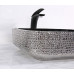 Умывальник CeramaLux D1303H020, Накладная, Прямоугольная, Черный, Фаянс