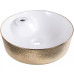 Умывальник CeramaLux D1306H025, Накладная, Круглая, Белый, Фаянс