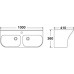 Умывальник CeramaLux G760, Подвесной, Прямоугольная, Белый, Фаянс