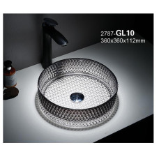 Раковина CeramaLux GL10, Накладная, Круглая, Белый, Стекло Раковина CeramaLux GL10, Накладная, Круглая, Белый, Стекло