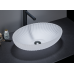 Раковина CeramaLux GL49-JA, Накладная, Овальная, Белый матовый, Стекло Раковина CeramaLux GL49-JA, Накладная, Овальная, Белый матовый, Стекло