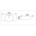 Умывальник CeramaLux STR4280C, Накладная, Прямоугольная, Белый, Фаянс
