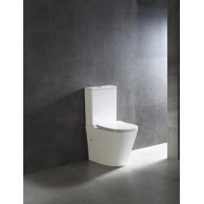Унитаз CeramaLux TR2178, Напольный, Безободковый, Круглая, Белый глянцевый, Фаянс
