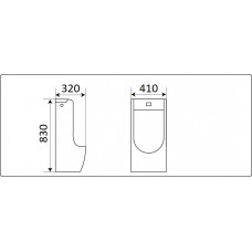 Писсуар CeramaLux X529P, Белый, Подвесной, Округлая, Фаянс