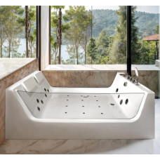 Ванна Ceruttispa C-454A 170х120, прямоугольная, белый глянцевый, акрил, гидромассаж, пристенная