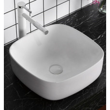 Раковина Ceruttispa CR0010 42,5х42,5, Накладная, Квадратная, Белый, Керамика отверстие под