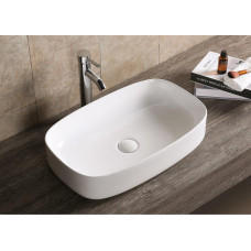Раковина Ceruttispa Aco CR0045 59х37, Накладная, Прямоугольная, Белый, Керамика отверстие под